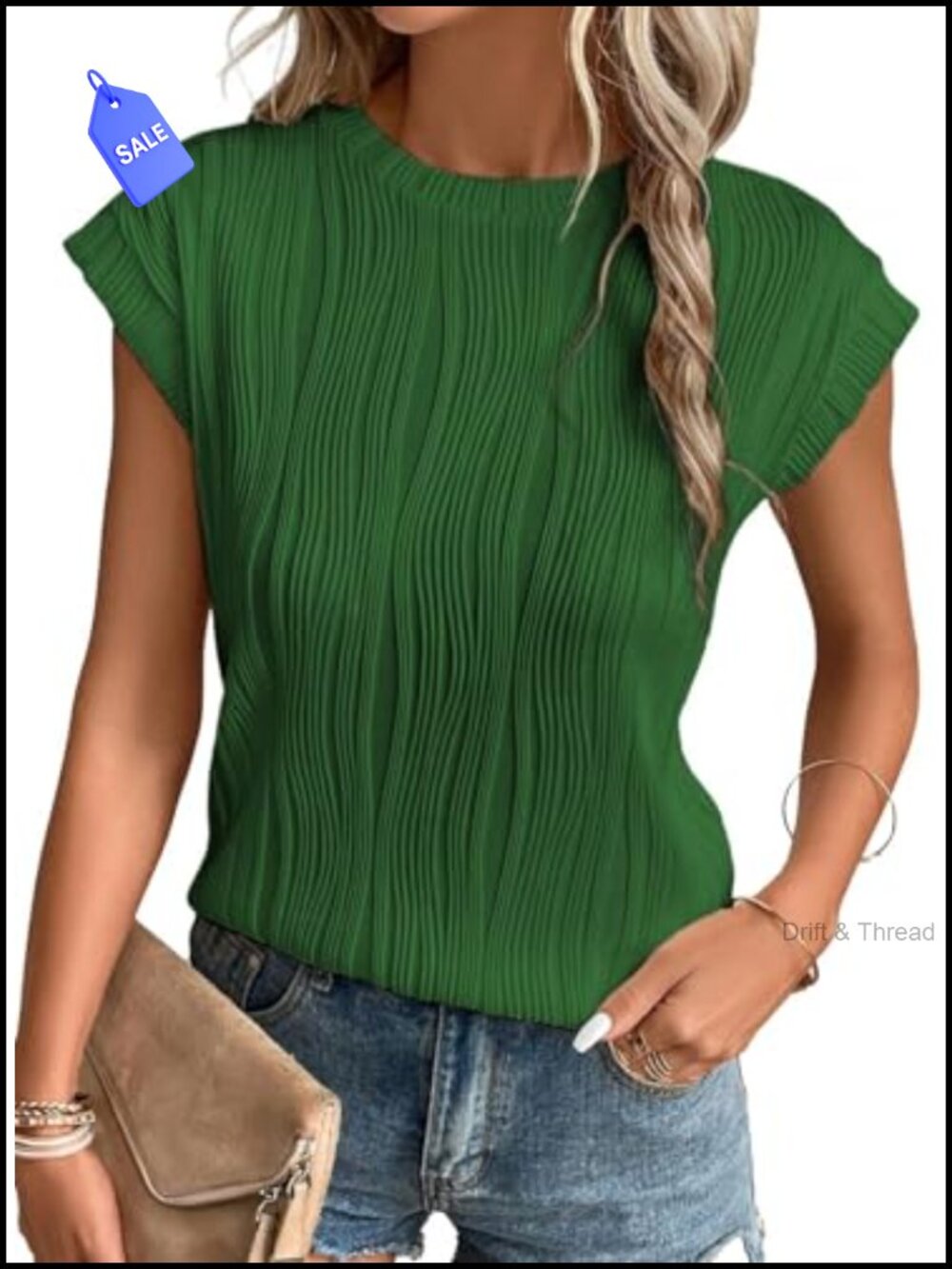 Women's Knit Batwing Sleeve Blouse Crew Neck Loose Fit Business Casual Top